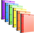 INFUN 1 Inch Telescoping 3 Ring Binder,6 Pack–Flexible Binder with Customizable Front Cover and Clear Catalog Pocket, Assorted Colors–Perfect for School, Office & Home