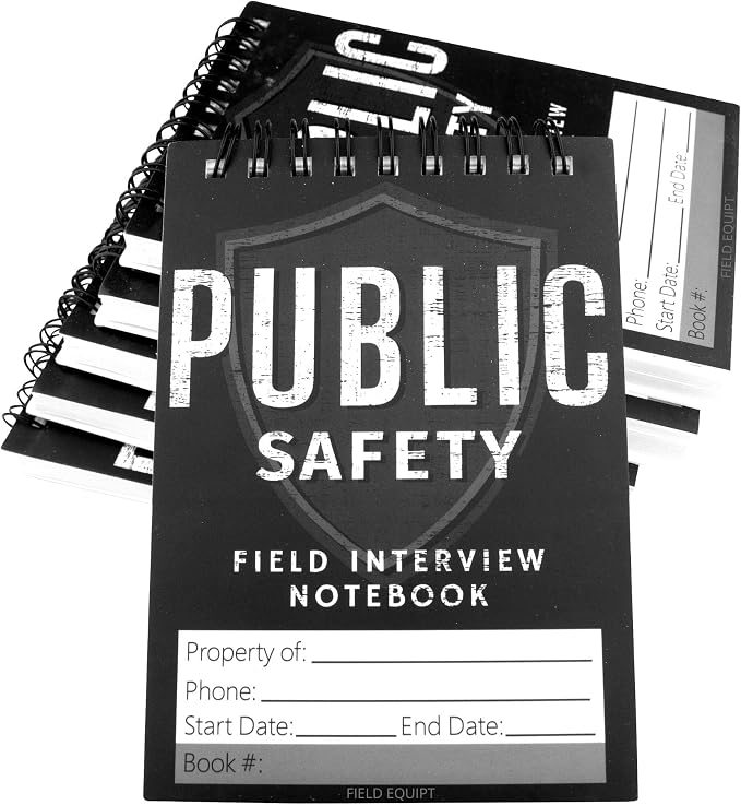 Field Equipt Law Enforcement Incident Report Notepads, Sheriff, Security & Police Gear, EDC Officer Notebook, Cop Gifts, Interview Equipment Accessories Book, 6 Pack (Security)