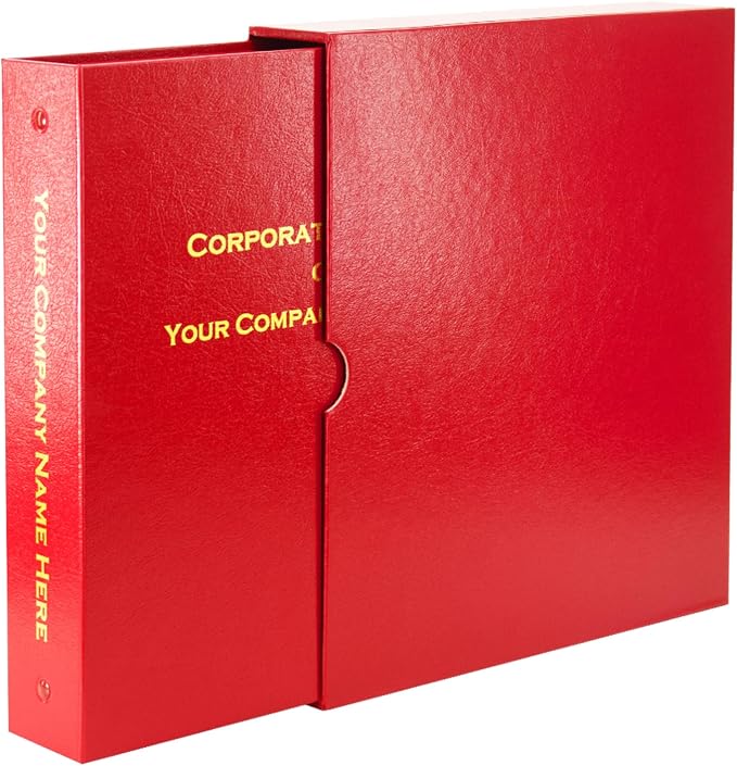 Not for Profit Corporate Kit (Red) - Binder, Slipcase, Membership Certificates, & Customizable Index Tabs