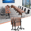 Conference Table,55.1''Folding Conference Room Table for 4-12 People,Mobile Flip Top MeetingTraining Table with Different Coulor and Styles for Offices, Classrooms,Meeting Room (2, 61''D)