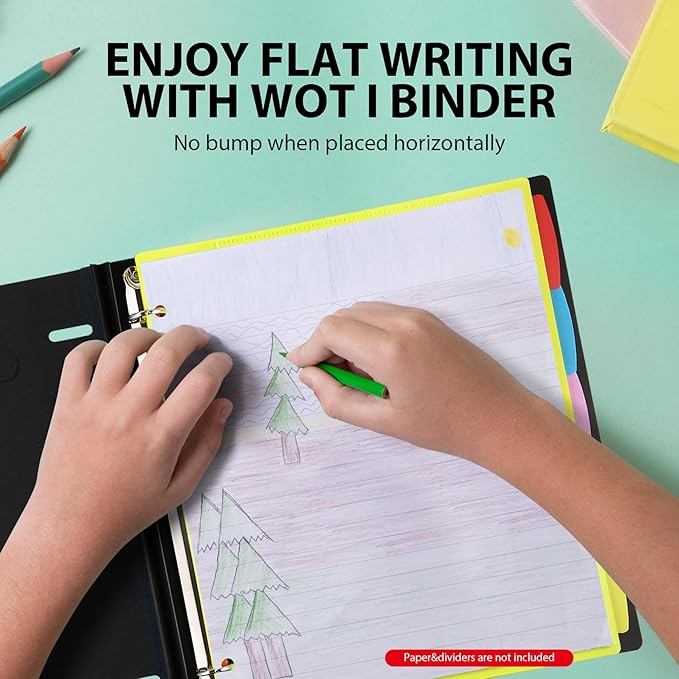 WOT I 12 Pack Telescoping 3 Ring Binder(0.75"), Expandable Flexible Binder - Patented Design for Easy Portability, Holds 8.5"x11" Paper, for School, Office&Home Organization, Black