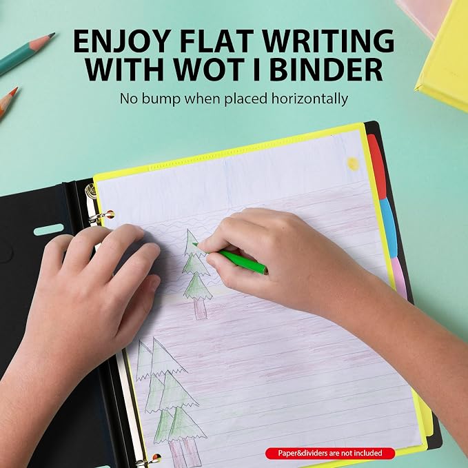 WOT I Telescoping 3 Ring Binder(0.75"), Expandable Flexible Binder - Patented Design for Easy Portability, Holds 8.5"x11" Paper, for School, Office&Home Organization, Black