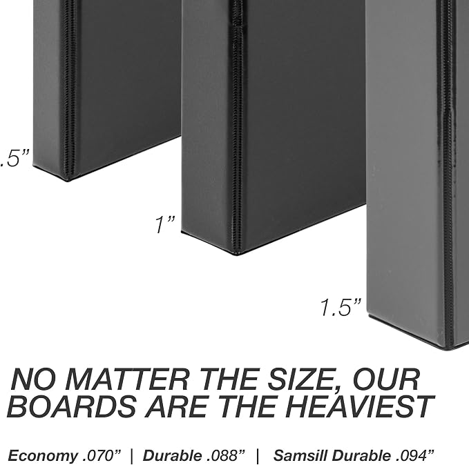 Samsill Durable 1.5 inch 3 Ring Binder, Made in USA, D Ring Binder, 100% Recycled Chipboard, Black, Pallet of 480 Binders in 40 Cartons
