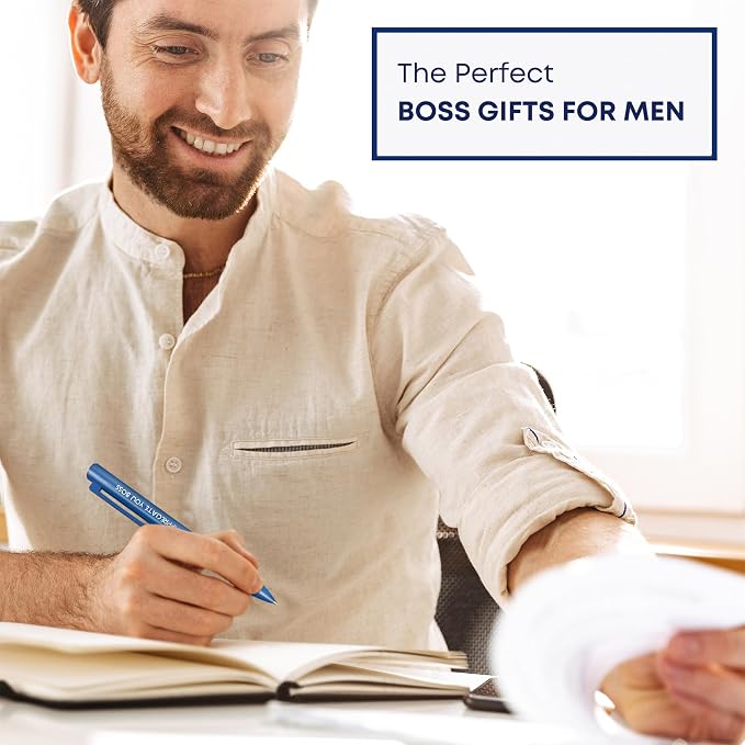 MESMOS 3pk Fancy Pens for Men, German Made Ballpoint Ink 1mm Medium Tip, Best Boss Gifts for Men, Boss Day Male Birthday Gift for Him