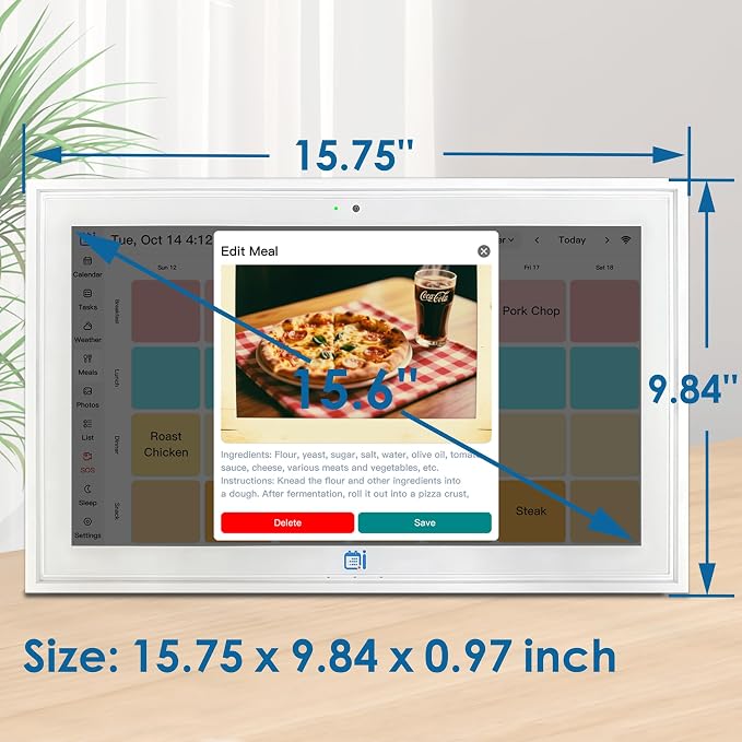 15.6" Digital Wall Calendar No Monthly Fee Family Hub Touchscreen