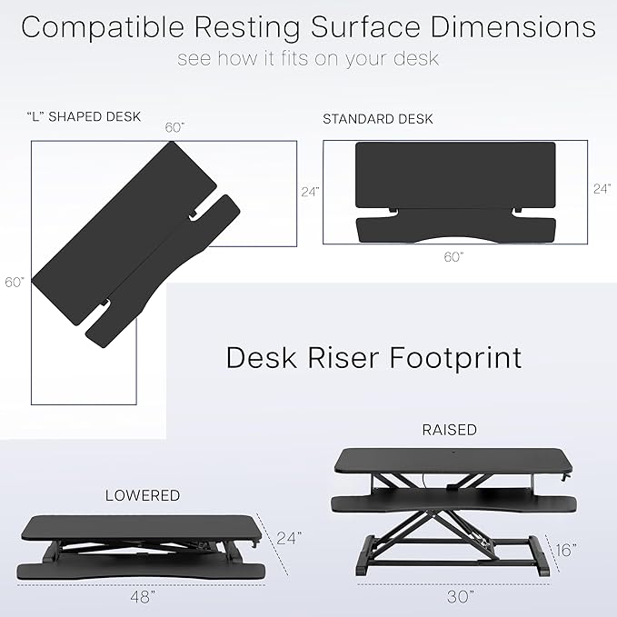 VIVO 48 inch Desk Converter, K Series, Height Adjustable Sit to Stand Riser, Dual Monitor and Laptop Workstation with Wide Keyboard Tray, White, DESK-V048KW