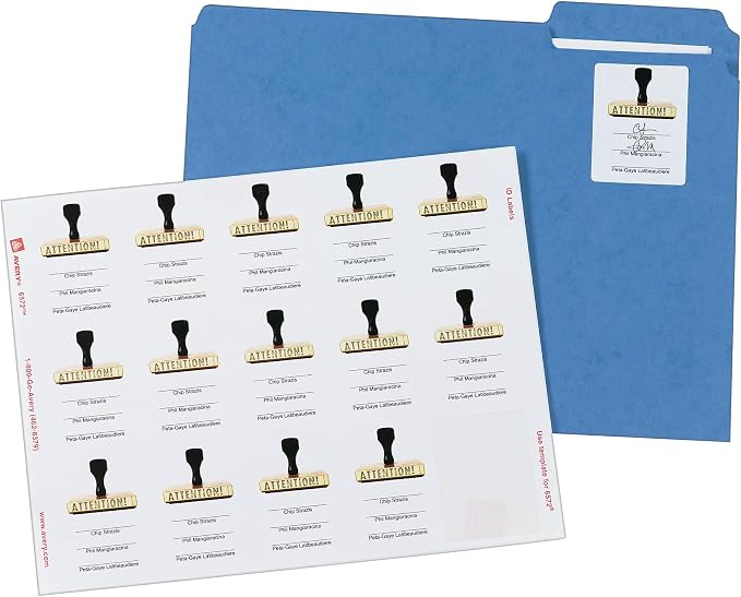Avery ID Labels, Sure Feed Technology, Permanent Adhesive, 2" x 2-5/8", 5 Packs (6572)