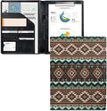 Dreaweet Aztec Tribal Geometric Leather Portfolio Women Men Business Portfolio Organizer Interview Resume Folder Legal Document Organizer Letter Size Writing Pad
