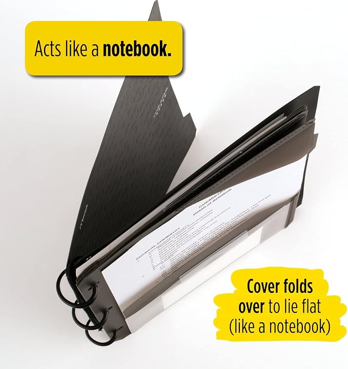 Five Star Bundle : Flex Hybrid NoteBinders 4 Pack, 1 Inch Binders, Notebook and Binder All-in-One, Black, White, Red, & Green (29328AE2)