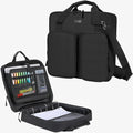 4 Inch Zipper Binder 3 Ring with Shoulder Strap,Tough/Multi-Pocket | Binder Bag with Laptop organizer for School Travel,Fit 13" MacBook & Tablet,800 Sheets Capacity,Water Resistant,Black