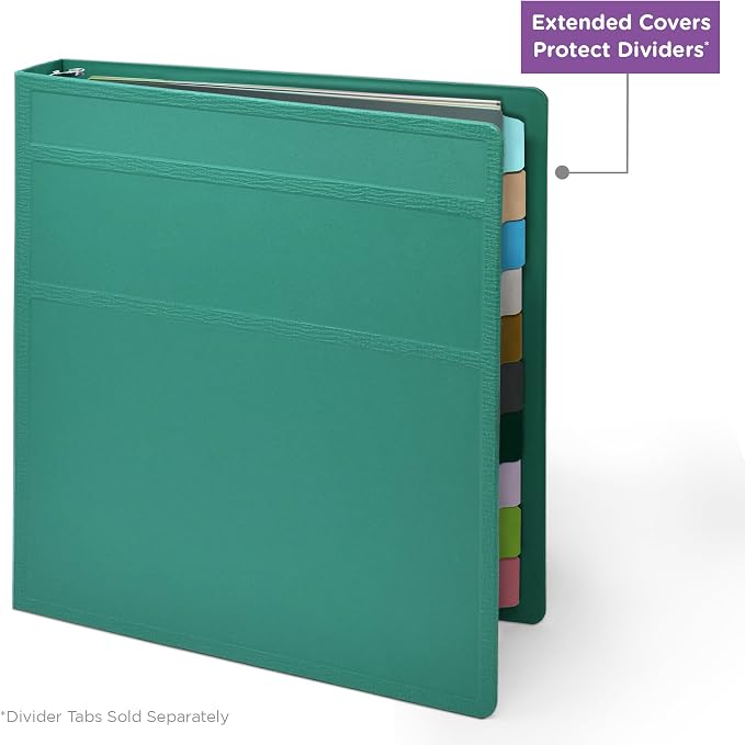 Carstens 1-Inch Heavy Duty 3-Ring Binder - Side Opening, Teal, Durable Plastic, No-Gap Rings, Waterproof Cover, No Pockets, Holds 125 US Letter Sheets, BPA-Free, Made in USA (8711-3R), Case of 18