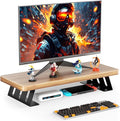 Monitor Stand - 24 Inch Wood Monitor Stand Riser, 220 Pounds Load Capacity Desk Monitor Riser for Laptop/PC/Printer, Desktop Stands Organizer for Home Office