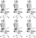 TRALT Office Chair Ergonomic Desk Chair - Gaming Chair with Lumbar Support (6, White) | 330 LBS Home Office Desk Chairs with Headrest, Reading Chair with Flip-up Armrests, Comfortable Computer Chairs (6, White)