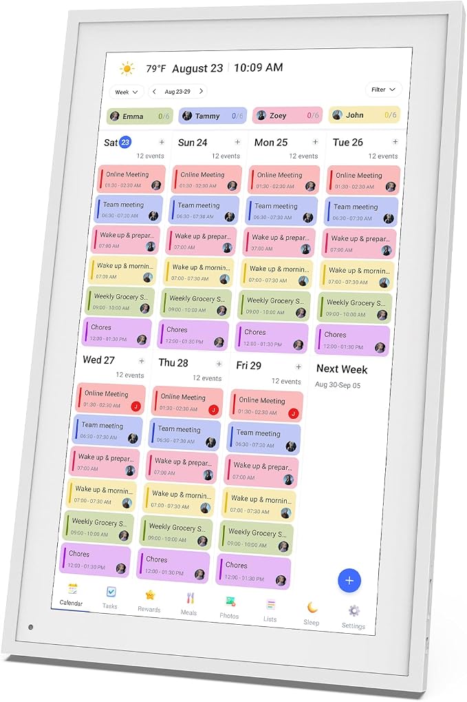 15.6-inch Digital Calendar, Electronic Calendar & Chore Chart, Sync Google iCloud Outlook, 2K Smart Touchscreen Display for Family Schedules, Wall/Desk Mountable, Great for Organizing for Group