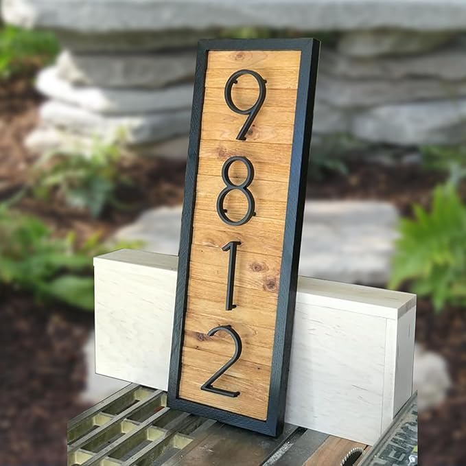 5" Floating Stainless Steel Address House Number, Modern Metal Anti-Rust House Numbers with Nail Kits for Door Garden Mailbox Decor Visibility Signage (4)