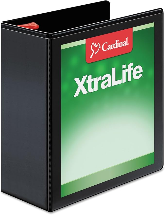 Cardinal 26341 Clearvue Binder, D-Ring, 4-Inch Capacity, 11-Inch x8-1/2-Inch, Black