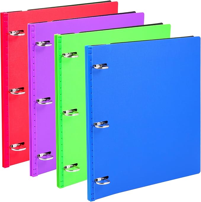 WOT I 4-Pack 1 Inch Telescoping 3 Ring Binder, Expandable Flexible Binder - Patented Design for Easy Portability, Holds 8.5"x11" Paper, Perfect for School, Office&Home Organization