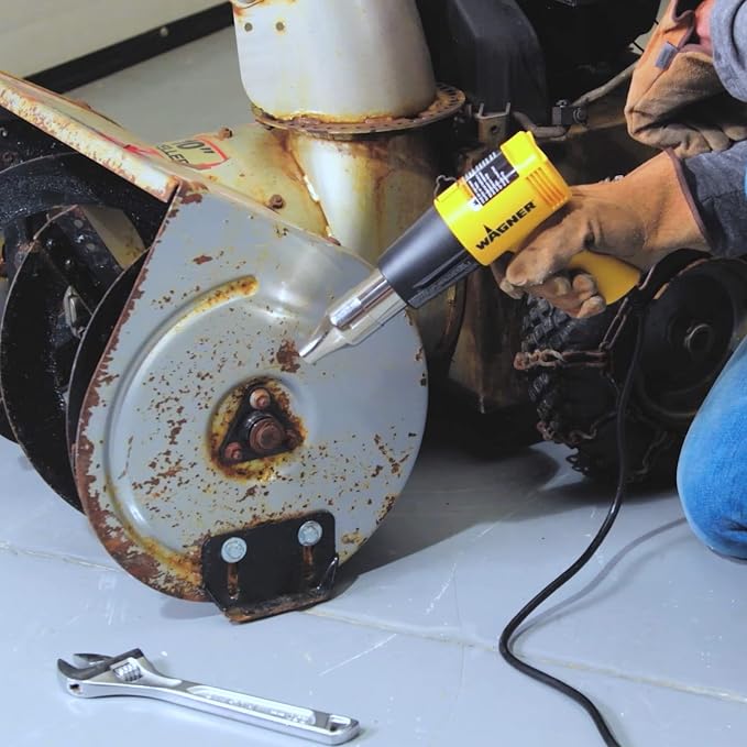 Wagner Spraytech HT1000 Kit Dual-Temperature Heat Gun with 3 Nozzles | Two heat settings and three nozzles support paint softening, shrink wrap, plastic bending and bolt removal.