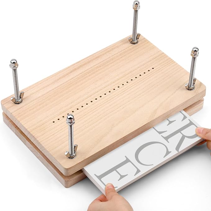 UzecPk 11.8 X 7.6 Inches Book Press Bookbinding Press Book Binding Kits | Book Binding Press Wood Press Book Binding Materials Tools for Diy Bookbinding Books Making