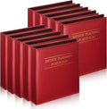 Dunzoom 10 Pcs Estate Planning Portfolio Binder PU Leather 3 Ring Binders with Gold Title and Index Tab Dividers, 11'' x 11.8'' x 2.4'' Estate Planning Organizer(Red)