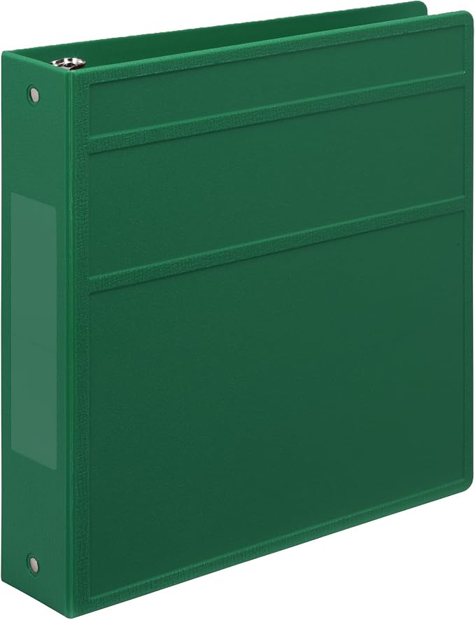 Carstens 2-Inch Heavy Duty 3-Ring Binder - Side Opening, Leaf Green, Durable Plastic, No-Gap Rings, Waterproof Cover, No Pockets, Holds 300 US Letter Sheets, BPA-Free, Made in USA (2844-3R) Case of 16
