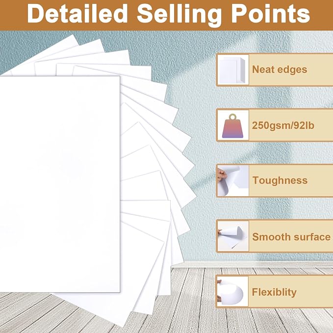 Silunkia 28 Sheets Bright White Cardstock 8.5 x 11 Certificate Paper 92lb | Heavyweight White Card Stock Printer Paper for DIY Cards, Wedding, Business Cards, Menus, Invitations, Scrapbooking