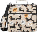 Aslsiy Zipper Binder Bag for Girls Boys Dachshund Cute-2 Kids 1.5 inch 3-Ring Binder Organizer with Shoulder Strap for School Office Supplies