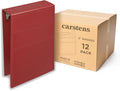 Carstens 3-Inch Heavy Duty 3-Ring Binder - Top Opening, Brick Red, Durable Plastic, No-Gap Rings, Waterproof Cover, No Pockets, Holds 400 US Letter Sheets, BPA-Free, Made in USA (1750-3R), Case of 12