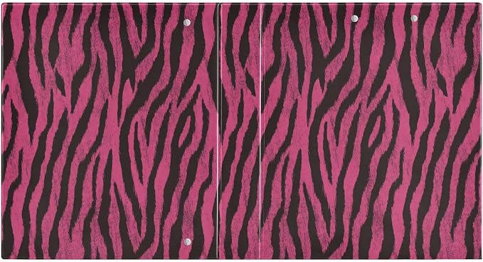 Aslsiy Kids 3 Ring Binder 1.5 Inch Zebra Animal Skin Pink Black Tiger (1) Girls Round Clipboard Binder Decorative Harcover Binders Organizer for Office School Supply