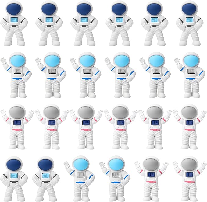 Resurhang 24 Pcs Space Themed Erasers Astronaut Figurines Eraser