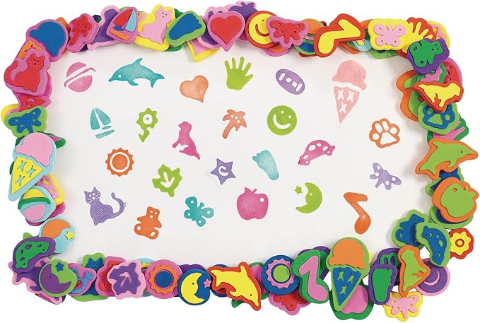 Colorations Super Stamper Mega Pack, 80 Stamps, 25 Designs | Ages 4+, PreK+, Variety Pack for Kids' Arts, Crafts and Creative Projects