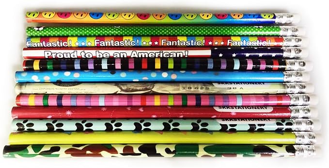 SKKSTATIONERY Assorted Colorful Wooden Pencils, 144 Count