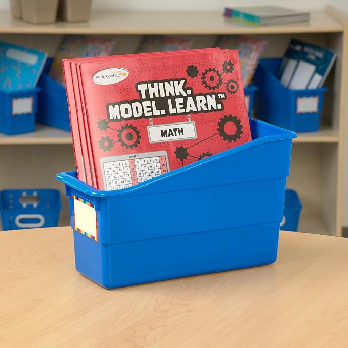 Really Good Stuff Durable Book & Binder Holders - 6 Pack – Blue