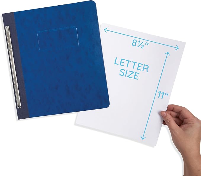 Blue Summit Supplies 25 Pressboard Report Covers, Side Fastener, Navy | Heavy-duty 25pt pressboard, metal prong side fastener, letter size, for reports and business presentations