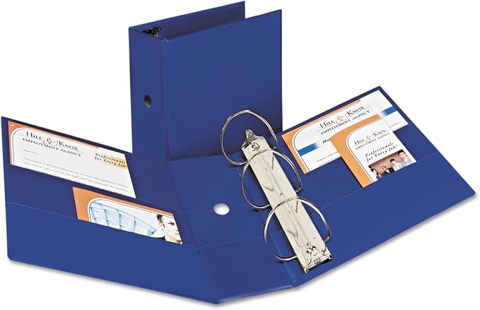 Avery Durable Binder, 5" One Touch Rings, 1,050-Sheet Capacity, DuraHinge, Blue (07900)