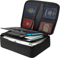 VEVOR Fireproof Document Box, 1832 ℉ Heat Insulated Fireproof & Waterproof Box with Lock, Portable Multi-Layer Home Office Travel File Storage Organizer, for Passports, Important Documents, Files