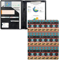 Dreaweet Aztec Native Ethnic Tribal Horse Pattern Padfolio Leather Portfolio Folder Document Resume Organizer File Holder Folders Letter Size PU Office Folder Binder