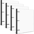 INFUN 1 Inch Telescoping 3 Ring Binder- 4 PCS-White, Portable Plastic Binder with Telescoping Spine, 3 Ring Binders with Foldable Front Cover Holds 8.5" x 11" Paper for School,Office and Homes