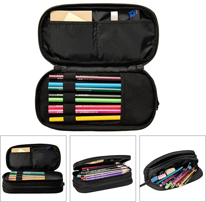 Boys Pencil Case with Soccer Printed, Cool Fire & Water Portable Pen Bag Pouch with Zipper for Teens Stationary Supplies, Small Pencil Box Cosmetic Bag for Sports Girls