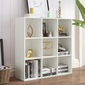 9-Cube Storage Shelf Bookcase, Warm White | Wooden 3-Tier Open Bookshelf, Fits 11×11" Bins, Vertical or Horizontal Use, Full Back Panels, For Home Office