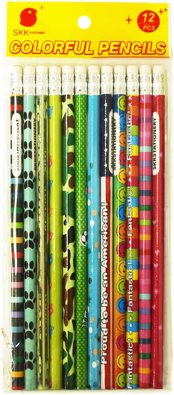 SKKSTATIONERY 288pcs Assorted Colorful Pencils with Eraser