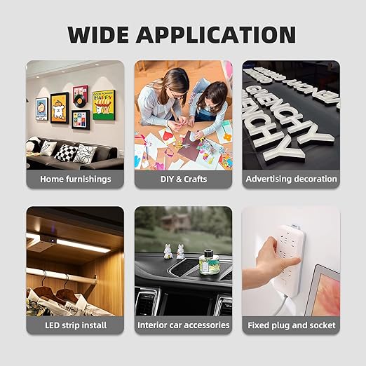 Double Sided Foam Tape 0.5in×20Ft 2 Pack, Heavy Duty Mounting Tape Made of 3M PE Foam for LED Strips, Signs, Home Decor, Waterproof Adhesive for Plastic, Metal, Glass, Indoor & Outdoor Use