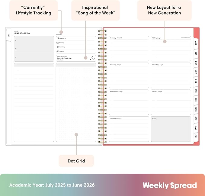 Blue Sky Gen Z 2025-2026 Weekly & Monthly Academic Planner, 8.5"x11" Gladys