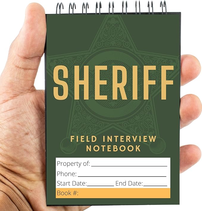 Field Equipt Law Enforcement Incident Report Notepads, Sheriff, Security & Police Gear, EDC Officer Notebook, Cop Gifts, Interview Equipment Accessories Book, 6 Pack (Sheriff)