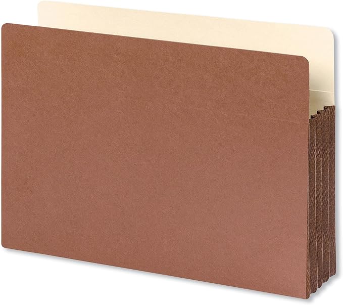 Smead File Pocket, Straight-Cut Tab, 3-1/2" Expansion, Legal Size, Redrope, 10 per Box (74264)