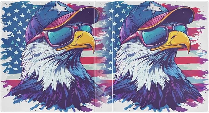 ALAZA 3 Ring Binder Bald Eagle American Flag Clipboard Round Ring Binder Holds 1.5 Inch Three Binders Heavy Duty Binders for Office Supplies, 1Pack