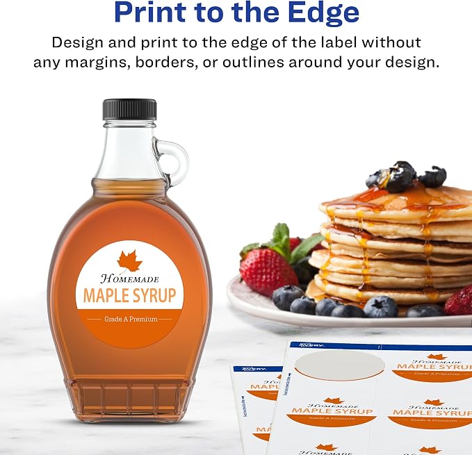 Avery® Matte White Round Labels, Sure Feed® Technology, 2" Diameter, 600 Matte White Printable Labels