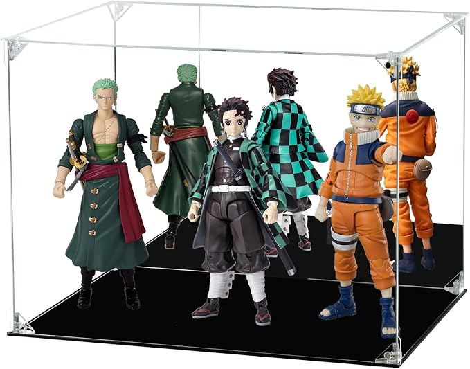 Acrylic Display Case Clear Action Figure Display Case with Mirrored Back, Dustproof Storage Display Box Alternative Glass Case for Collectibles Figures Models Doll Toys (15.7x12x12 inch, 40x30x30cm)