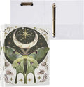 Custom 3 Ring Binder Moth Moon Art 1.5" Round Ring Binders Personalized Name View Binder with 200 Sheet for Women Men Office Kids School Supplies, 1 Pack