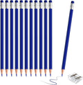 12 PCS Dark Blue Pencils with Eraser, Pre-Sharpened HB Pencils for Writing & Drawing, School Supplies for Kids Homework, Tests, Art Crafts & Teacher Grading (Dark Blue)